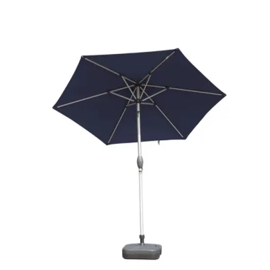 Syemin Outdoor Patio Umbrella with 6 Sturdy Ribs, Push Button Tilt and Crank, Waterproof, UV-Resistant Uitable for Garden, Blue, 90"*90"*86.64" image {5}