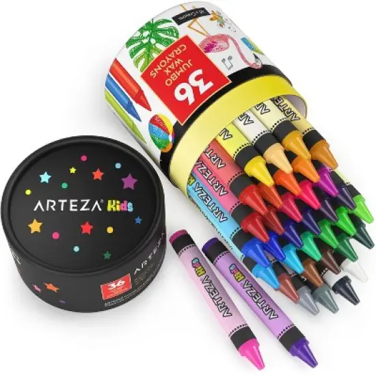 Arteza Kids Wax Crayons, Jumbo Size - 36 Pack image {1}