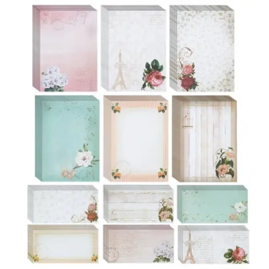 Paper Junkie 90 Piece Vintage Letter Writing Paper Set (60 Floral Stationery and 30 Matching Envelopes) image {8}