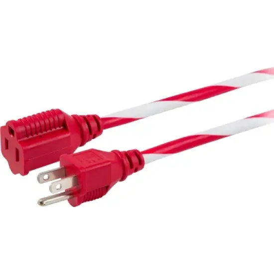 Philips 25' 1-Outlet Grounded Extension Cord Outdoor Candy Cane image {2}