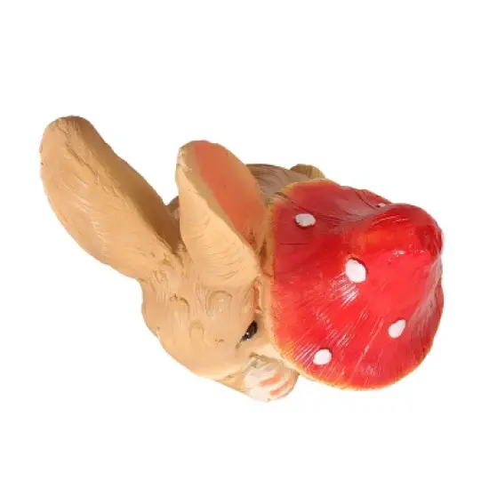 24" Concrete Hogeland Outdoor Rabbit Garden Statue - White and Brown - Christopher Knight Home image {6}
