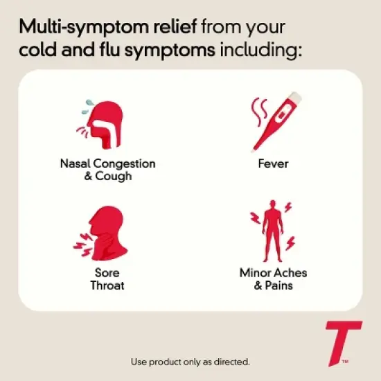 Tylenol Cold & Flu Severe Multi Symptom Caplets - Acetaminophen - 24ct image {5}