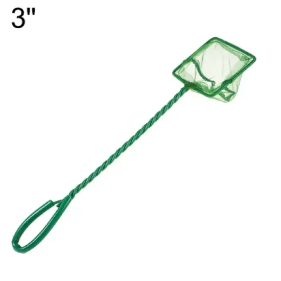 Unique Bargains Aquarium Fish Net Aquarium Fish Tank Accessories Small Fish Fine Net Green 3'' 2Pcs image {4}