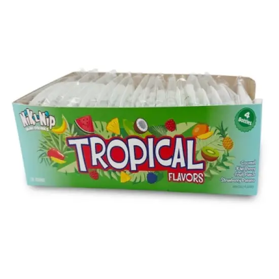 Nik-L-Nip Wax Bottles 4 ct. &ndash; Classic Retro Candy with 4 Tropical Flavors &ndash; Available in 1 Pack, 6 Pack, or 18 Pack image {1}