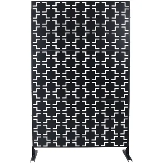 CAVINAS Patio Decorative Screen Metal Fence Privacy Screen with Square Pattern for Outside and Garden, 76" H&times;48" W image {4}