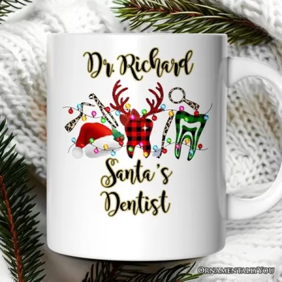 Buffalo Plaid Christmas Mug, Dental Gift (Non-Custom Only)| OrnamentallyYou image {4}