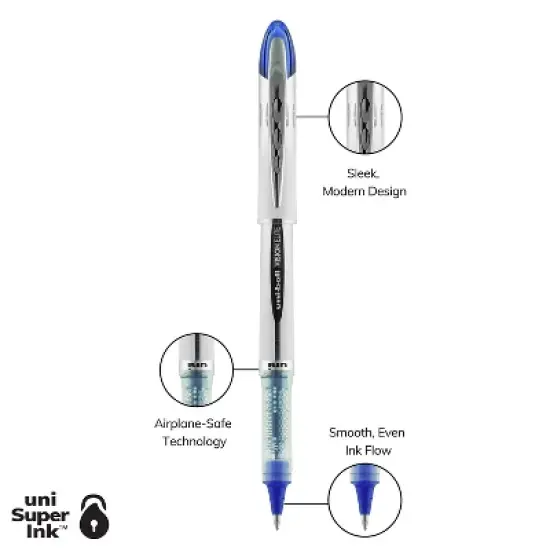 Uni-Ball Rollerball Pen Refill. 0.8mm 8/PK WE Barrel/AST Ink 90199PP image {8}