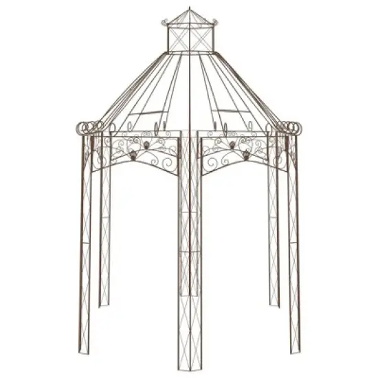 vidaXL Garden Pavilion Antique brown Wrought Iron Large image {2}