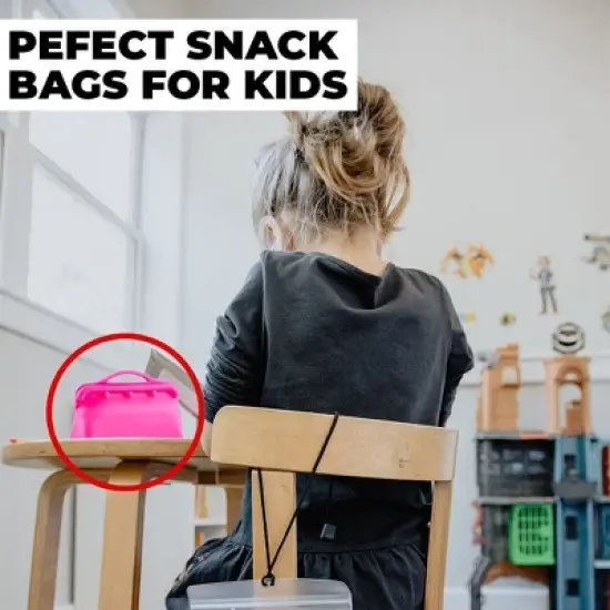 3 Pack Reusable Silicone Food Storage Snacks Bags, Dishwasher and Microwave Safe, Plastic and BPA Free by Innovative Technology Products Corp image {3}