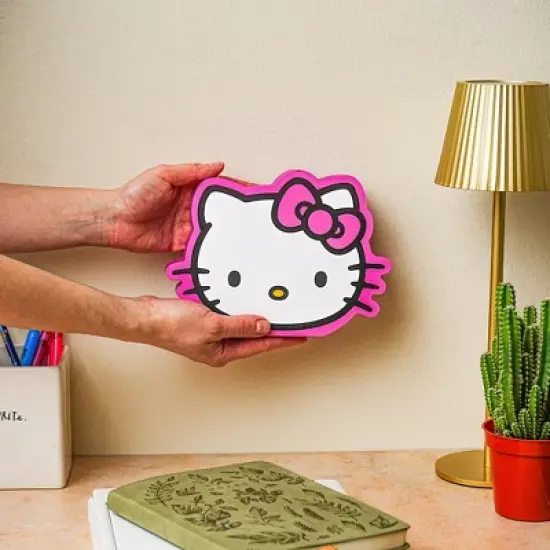 Silver Buffalo Sanrio Hello Kitty Glitter Bow Die-Cut Wooden Wall Art | 6 x 8 Inches image {4}