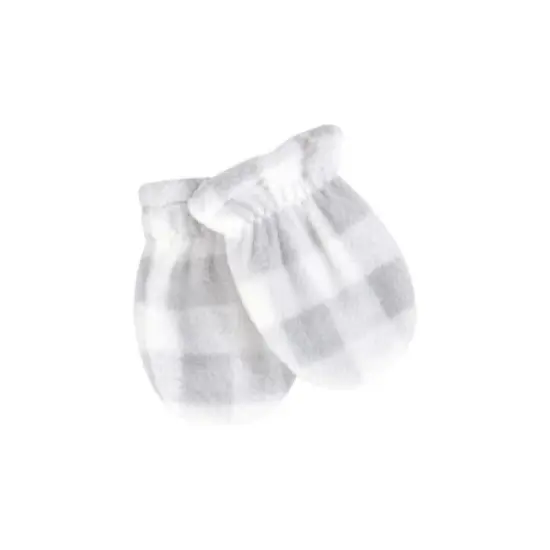 Hudson Baby Unisex Baby Trapper Hat, Mitten and Bootie Set, Gray White Plaid image {5}