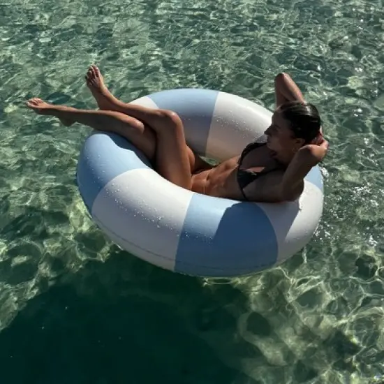 Sunnylife: Lazy Days Duck Egg Blue Tube Pool Ring, 41" Inflatable Float, 6+ image {8}