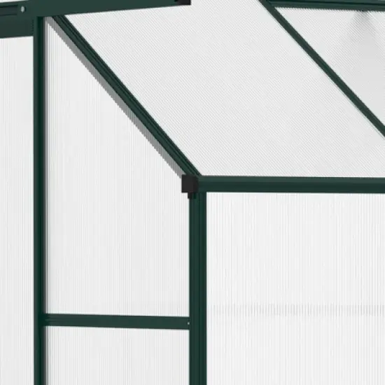 Outsunny Walk-In Garden Greenhouse Aluminum Polycarbonate with Roof Vent for Plants Herbs Vegetables image {4}