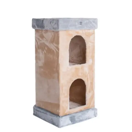 Armarkat Double Condo Real Wood Cat House With Scratching Carpet For Cats, Kitty Enjoyment image {1}