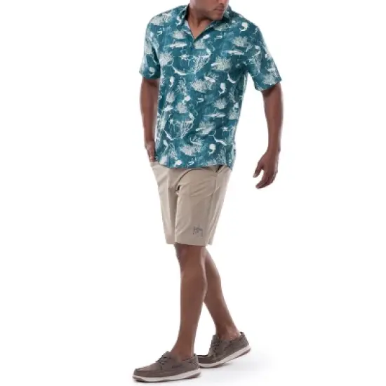 Guy Harvey Men's Denim Shells Short Sleeve Fishing Shirt image {3}