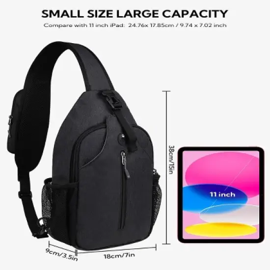 Itopfox Crossbody Sling Backpack for Travel & Hiking with Adjustable Strap, Multiple Pockets & Water-Resistant Material image {4}