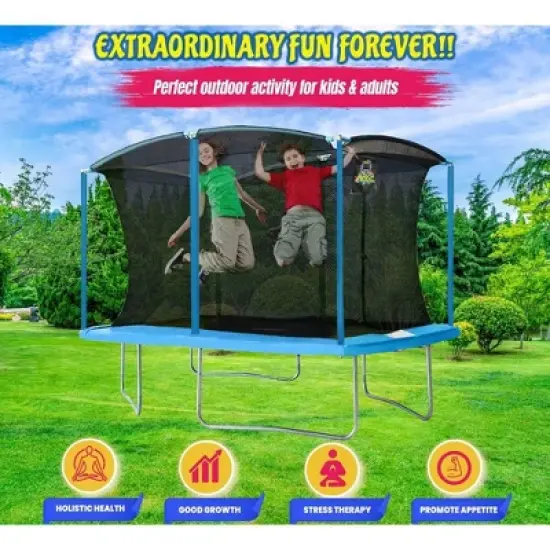 Moxie 8 x 12 FT Rectangular Outdoor Trampoline Set with Premium Safety Enclosure Gymnastics Rectangular Trampoline for Kids and Adults image {5}