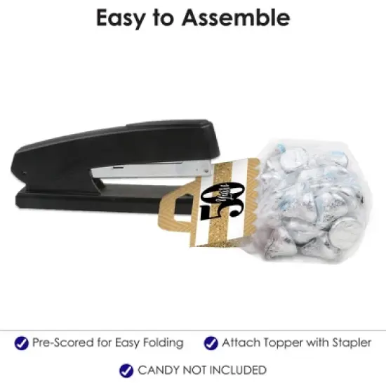 Big Dot of Happiness We Still Do 50th Wedding Anniversary - DIY Anniversary Party Clear Goodie Favor Bag Labels - Candy Bags with Toppers - Set of 24 image {3}