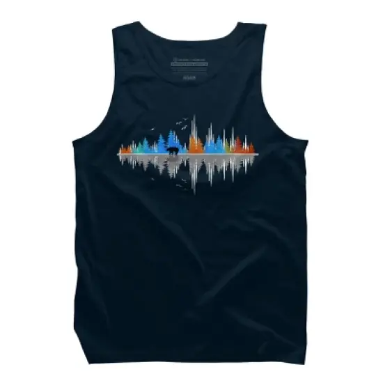 Men's Design By Humans Sounds of Nature Color Tree Notes By NomAdartStudio Tank Top image {5}