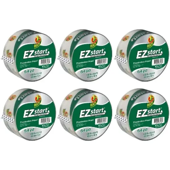 Duck EZ Start Clear Packing Tape, 4 Refill Rolls, 1.88 Inch x 55 Yards Each image {8}