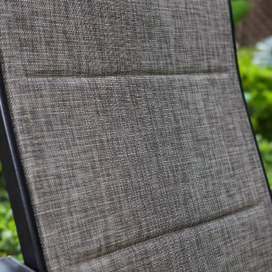 3pc Patio Dining Set with Small Round Table & 360 Swivel Padded Sling Arm Chairs - Captiva Designs image {9}