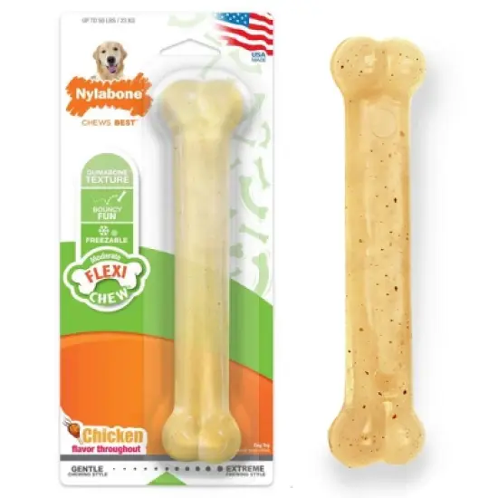 Nylabone Flexi Chicken Flavor Chew Dog Bone - Giant (1 Pack) image {2}