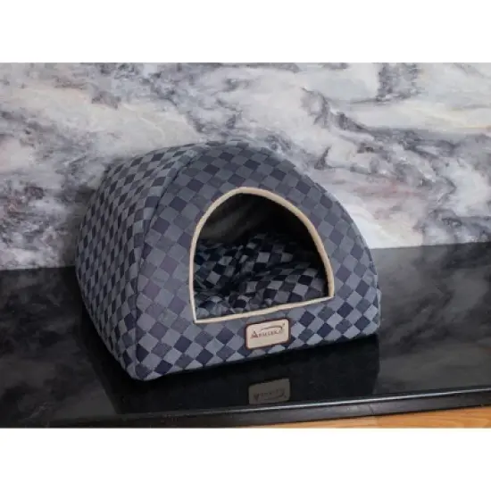 Armarkat Cat Bed C65HHG/LS, Purple Gray Combo Checkered Pattern image {2}
