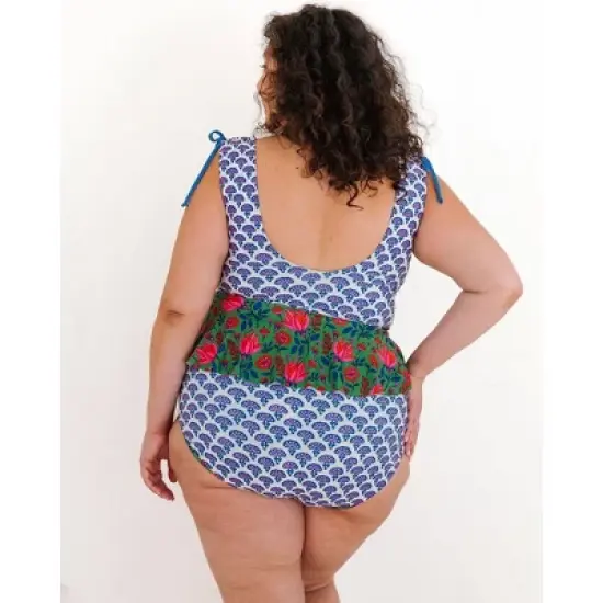 Lime Ricki Women's Block Floral Peplum image {3}