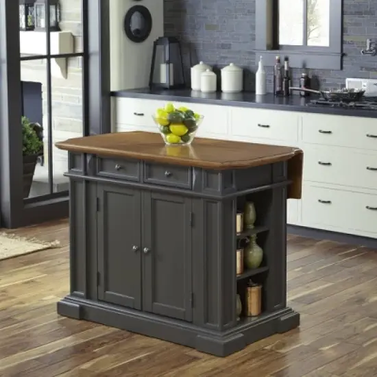 Americana Kitchen Island with Drop Leaf Top Gray - Homestyles image {3}