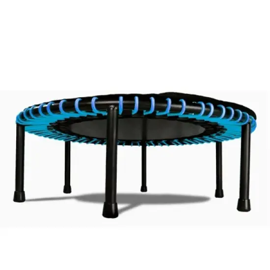 LEAPS & REBOUNDS 48" Adjustable Stability Bar Attachment with 48" Mini Fitness Trampoline and Home Gym Rebounder for Cardio Exercises, Blue image {5}