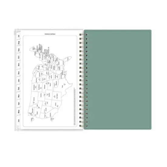 Blue Sky 5"x8" 2025-2026 Weekly/Monthly Zip Pouch Wirebound Planner Printed Plants Regalia image {9}