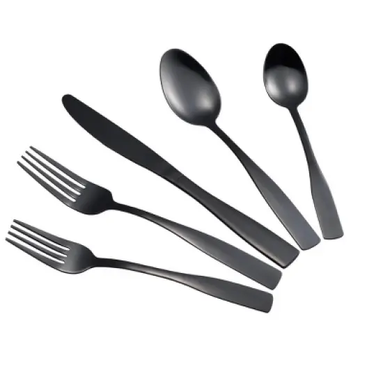 J&V TEXTILES 40-Piece Stainless Steel Flatware Silverware Set for 8 image {12}