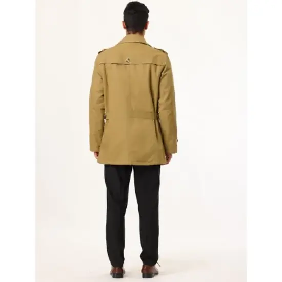 Lars Amadeus Men's Trench Jacket Single Breasted Notch Lapel Winter Coat image {4}