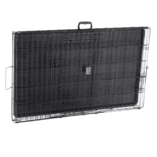 Pet Adobe Portable Double Door Folding Crate for Dogs - 42" x 27", Black image {7}