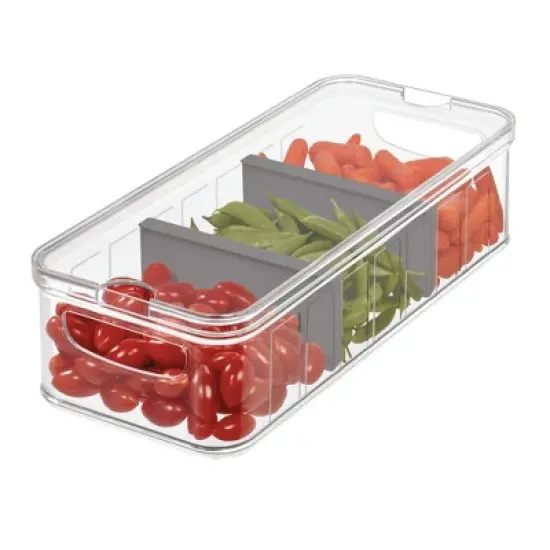 iDesign Large Fridge Organizer Bin with Removable Divider image {2}