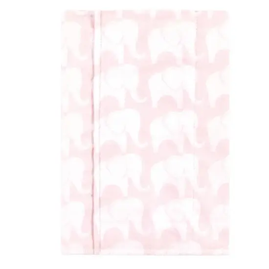 Hudson Baby Infant Girl Cotton Flannel Burp Cloths 7pk, Girl Elephant, One Size image {1}