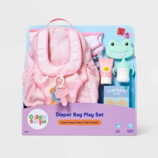 Baby Doll Diaper Bag Play Set - Gigglescape&trade;: Includes Diapers, Changing Pad & Toy Accessories image {3}