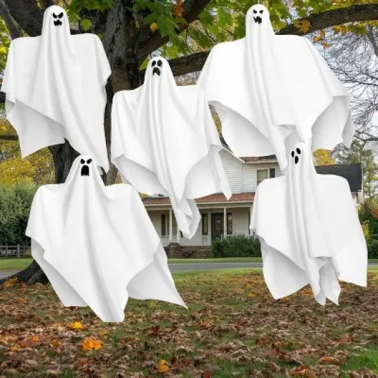 Joyfy 5 Pcs Halloween 27.5'' Hanging Ghost Decoration,Halloween Decor,Front Yard Patio Lawn Garden Outdoor and Holiday Porch Haunted House Tree D&eacute;cor image {8}