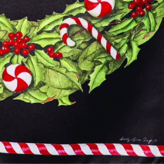 Evergreen Christmas Bell and Wreath Suede Garden Flag 12 x 18 Inches Indoor Outdoor Decor image {6}