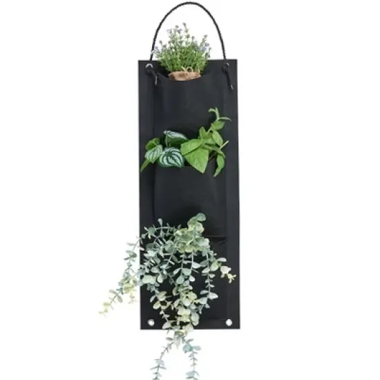 The Lakeside Collection 3-Pocket Vertical Hanging Garden Planter Bag image {5}