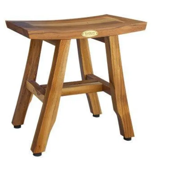EcoDecors&reg; Satori&reg; 14" Teak Wood Shower Bench in EarthyTeak Finish image {9}