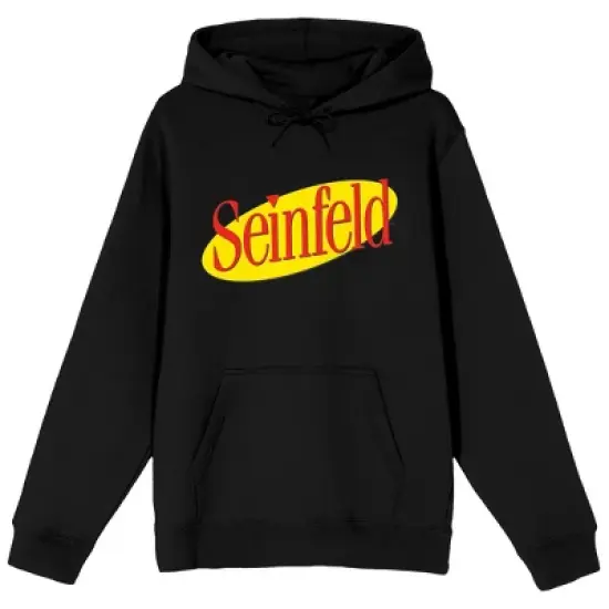 Seinfeld TV Sitcom Logo Men's Black Graphic Print Hooded Sweatshirt image {6}