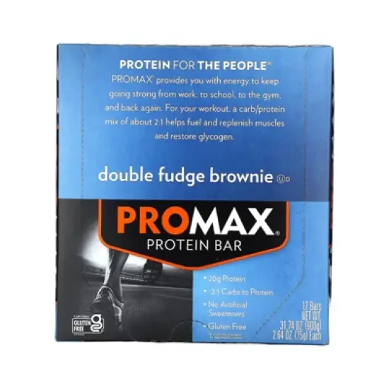 NuGo Nutrition ProMax Protein Bar, Double Fudge Brownie, 12 Bars, 2.64 oz (75 g) Each image {3}