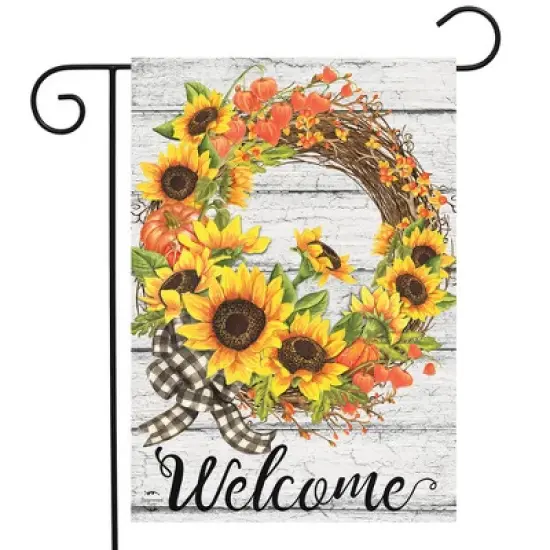 Briarwood Lane Garden Flag 12x18 For Outdoor Sunflower Fall Wreath Welcome For Fall Garden Flag Flags For Outside image {1}