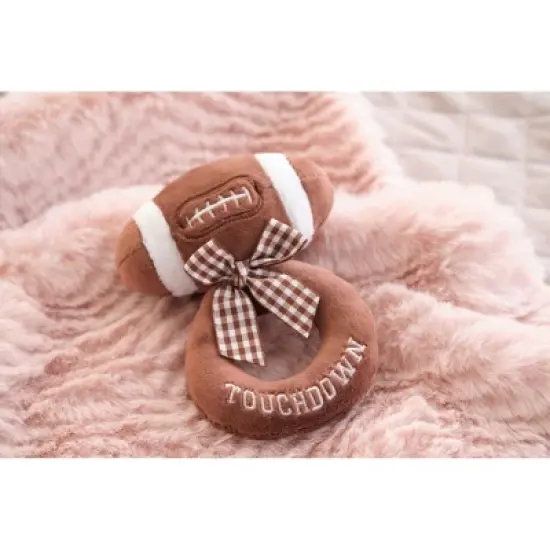Bearington Baby Touchdown Plush Stuffed Animal Football Soft Ring Rattle, 5.5", For Ages 0-14 image {4}