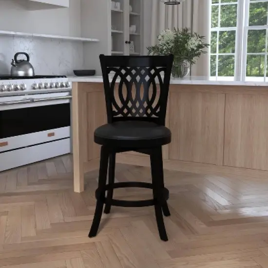 25" Van Draus Swivel Counter Height Barstool Metal/Black - Hillsdale Furniture image {1}