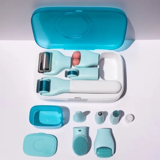 Beautimate 10-in-1 Skincare Roller Set &ndash; Interchangeable Microneedling, Massage, and Cleansing Tools with Storage and Disinfection Case image {11}