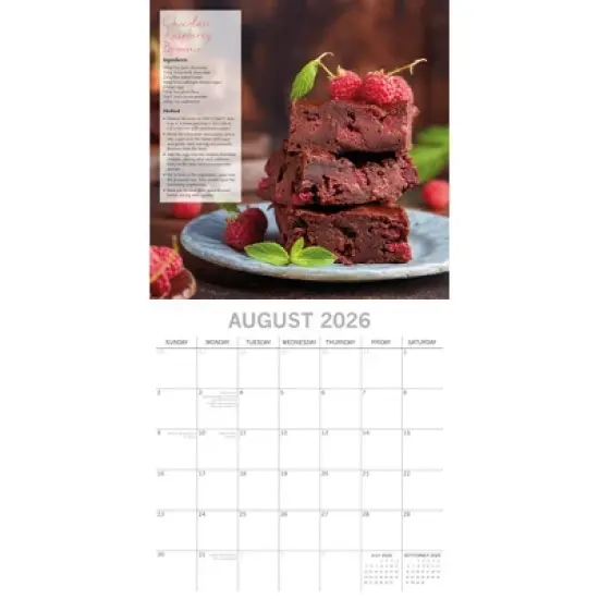 2026 Square Wall Calendar, Baking, 16-Month Food Theme, 180 Reminder Stickers (12x12 In) image {2}