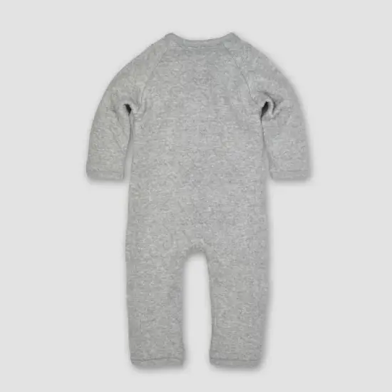 Burt's Bees Baby&reg; Baby Organic Cotton Quilted Bee Wrap Front Jumpsuit - Heather Gray image {1}