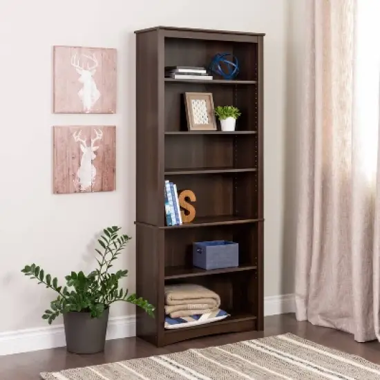 6 Shelf Bookcase Espresso - Prepac image {2}
